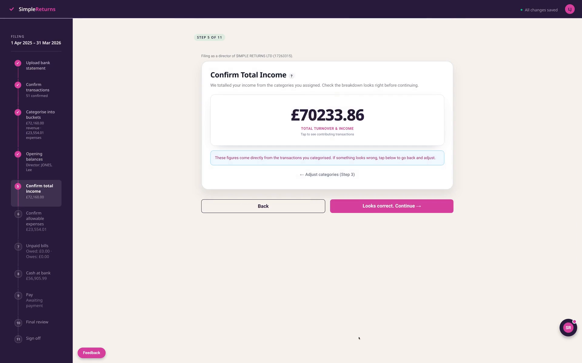 The SimpleReturns wizard, link your company, sort your transactions, and file your CT600