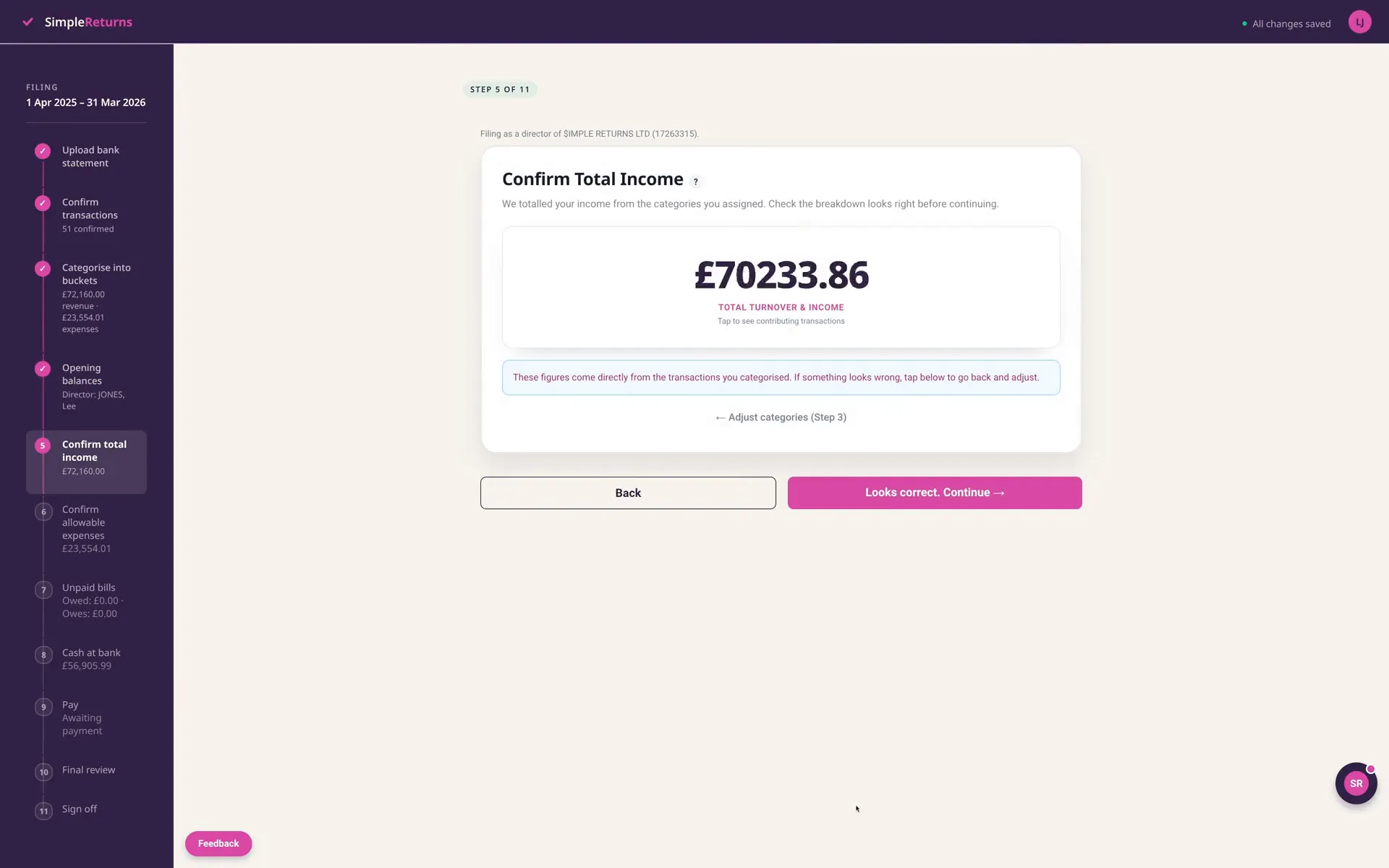 The SimpleReturns wizard, link your company, sort your transactions, and file your CT600